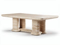 Stone coffee table with ribbed pillars rectangular shape 150 x 90 x 75cm