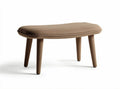 Fabric upholstered bench with wooden legs 80 x 40 x 30cm in brown color