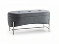 Upholstered storage bench with stainless steel legs in gray 90 x 40 x 40cm