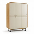 Wooden and plastic combination storage cabinet with four doors 90 x 45 x 140cm