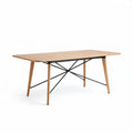 Wooden dining table with black metal legs 200 x 100 x 75cm