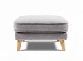 Gray fabric ottoman with wooden legs 60 x 60 x 30cm for living room use